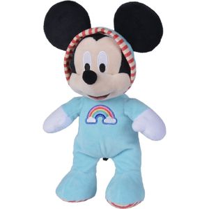 Mickey Mouse in Pyjama - Disney Pluche Knuffel 30 cm {Disney Plush Toy | Speelgoed knuffelpop knuffeldier voor kinderen jongens meisjes - Mickey Mouse Minnie Mouse Pluto Donald Duck - Romper Baby}