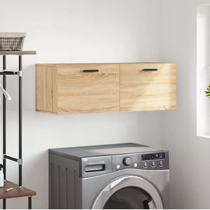 The Living Store Wandkast Sonoma Eiken - Zwevend - 100 x 36.5 x 35 cm - Duurzaam hout - Montage vereist