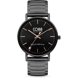 CO88 Collection Horloges 8CW 10090 Horloge met Stalen Elastische Band - Ø36 mm - Zwart