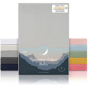 Laleni - Jersey Hoeslaken - Maanlichtgrijs - Babybed, Wieg, Kinderbed 60-70 x 120-140 x 15cm