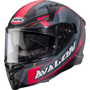 Caberg Avalon X Optic Mat Zwart Grijs Rood Integraalhelm - Maat S - Helm