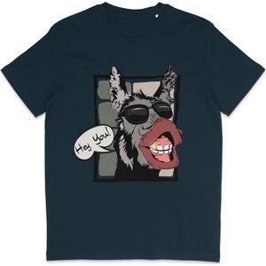T Shirt Heren - Grappige Ezel - Blauw - Maat XS