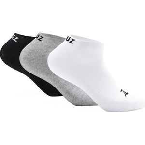 ZEUZ Enkelsokken 3-Pack - Sokken - Sportsokken Heren & Dames - Grijs, Wit & Zwart - Small