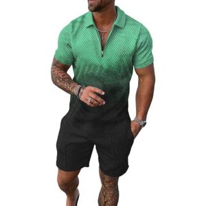 Heren Korte Sets 2-delig Trainingspak voor Zomer - Casual Poloshirt en Shorts