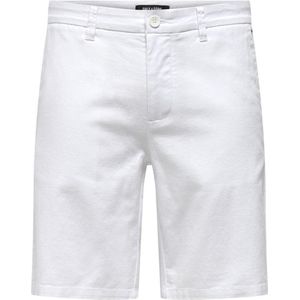 Only & Sons Broek Onsmark 0011 Cotton Linen Shorts No 22024940 White Mannen Maat - XL