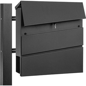 Luxe Brievenbus op Paal – Staand – Weerbestendig – RVS – Modern Design – Geschikt voor elke Woning – ‘Sydney Style’ – Antraciet