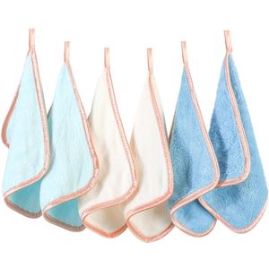 Zachte en Herbruikbare Microvezel Make-updoeken voor Gezichtsreiniging - Set van 6 Stuks, Blauw, 20x20 cm
