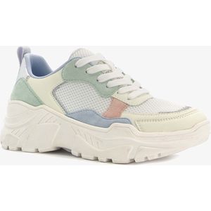 Blue Box dames sneakers dad sneakers metallic - Wit - Maat 38