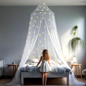 Klamboe Sterrenhemel met Glow in the Dark Sterren - Hemelbed voor Kinderkamer of Volwassenen - Sluier Hemeltje en Bedtent - Muggennet Decoratie