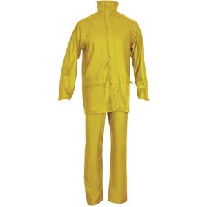 PU stretch regenpak 2-delig geel maat XL