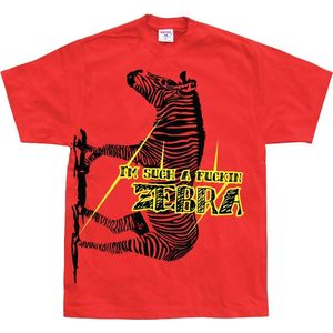 Hybris I'm Such A Fuckin Zebra T-Shirt SH-1-12028-LFH4-13 Red-M