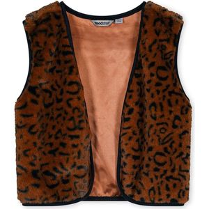 Moodstreet Gilet met All Over Print Bruin