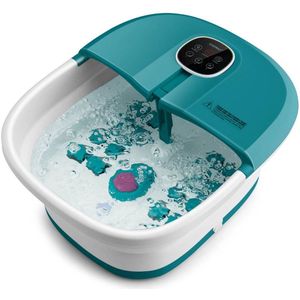 SureDeal® - Opvouwbaar Voetbad Massageapparaat - 33 -5x41x20 -5 cm - ABS+PP - Turquoise - Shiatsu - Bubbel -Rolmassage - Verwarming -Afstandsbediening