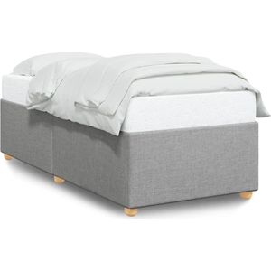 vidaXL - Bedframe - zonder - matras - 90x190 - cm - stof - lichtgrijs