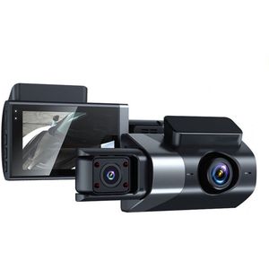CHIWIN Dubbele Dashcam Auto – Full HD 1080p met 150° Groothoek & Nachtzicht – Front- en Binnenkamer – LCD Display – 128 GB Micro-SD + Loop-Opname