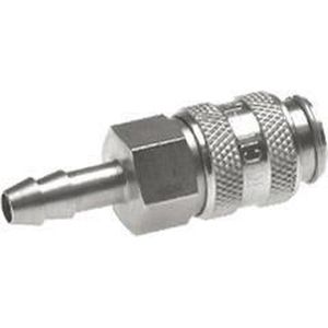 RVS DN 5 Luchtkoppeling Snelkoppeling 9 mm Slangpilaar - CLS5-H-SSL-SV-P-9