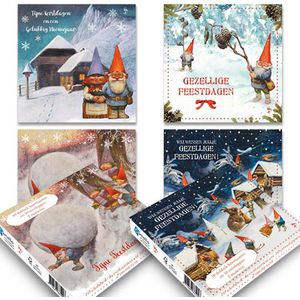 Rien Poortvliet Kabouter kerstkaarten - mapje met 4x5 stuks - set 2