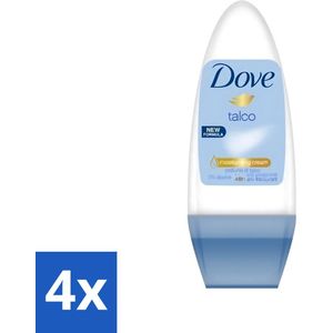 Dove - Deodorant - Roll-on Talco - Subtiele en zachte geur - 50 ml - Voordeelverpakking - 4 stuks