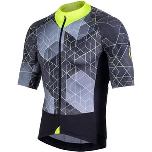 Fietsshirt Nalini Men Stelvio 2.0 Zwart Fluo Geel-M