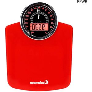 RFWR® Hybride Personenweegschaal 2-in-1 met Digitaal en Analoog Display - Tot 180 kg - Groot Verlichte Weegschaal van Gehard Glas