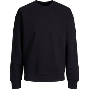 JACK & JONES Star basic sweat crew neck regular fit - heren sweatshirt katoenmengsel met O-hals - zwart - Maat: M