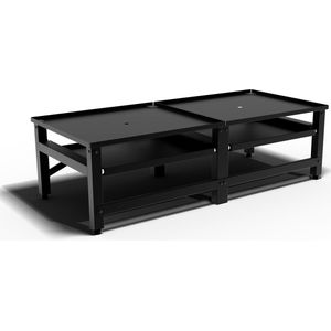 Bodo - Wasmachine Verhoger - Zwart - Dubbel - Kast - Uitschuifbare Plank - 124x54x37cm