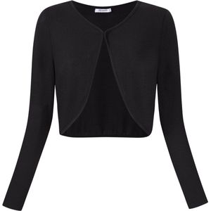 Dames Bolero Kort Cardigan Lange Mouw Cardigan Schouder Jas Bolero Jas Schouder Jas Casual Top Zwart M