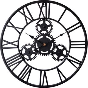 Fresco - Industrial Elegance Classic Zwart – Tijdloos Industrieel Design - 50 cm