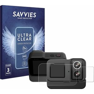 Savvies - Screenprotector voor SJCAM SJ20 Dual Lens - Folie Beschermfolie transparant 6 Stuks