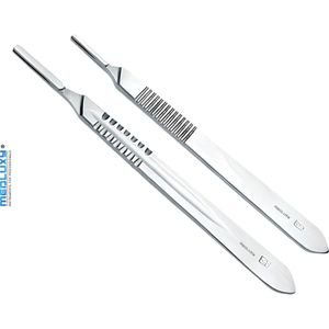 Medluxy Pro - Set Scalpelhouder #3 & #4 - RVS - M99 - scalpel meshouder, bistouri houder, houder voor verwisselbare mesjes