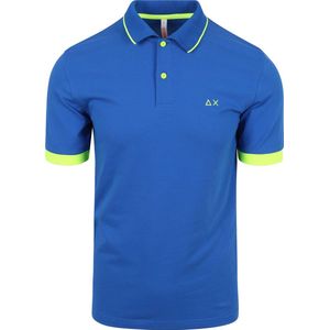 Sun68 - Poloshirt Small Stripe Blauw - Modern-fit - Heren Poloshirt Maat XL