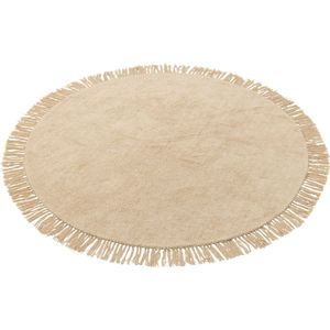 J-Line - Tapijt Rond - Beige - Katoen