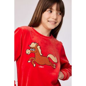 Woody Meisjes-Dames pyjama rood - maat 092/2J