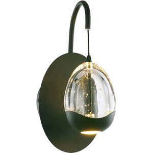Sierlijke wandlamp Clear egg | 1 lichts | 27 cm | Ø 9,5 cm | glas / metaal | groen / transparant | sfeervol / warm licht | modern / landelijk design