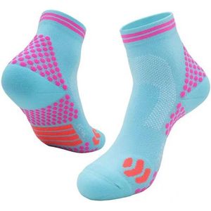 Inuk - Pro Sport Sokken - Roze Lichtblauw - Maat S-M (35-39) - Anti slip High Comfort - Naadloos - Second skin feel – Solide en comfort !