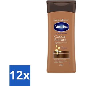 Vaseline - Cocoa Radiant - Bodylotion - Herstellend - 200 ml - Voordeelverpakking - 12 stuks