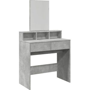 vidaXL Kaptafel - Kaptafels - Make-uptafel - Make-up Tafel - Kaptafel met spiegel 80x41x144,5 cm betongrijs