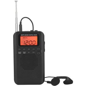 Draagbare AM/FM Radio - Digitale Stereo Zakradio met Oplaadbare Batterij en Hoofdtelefoon