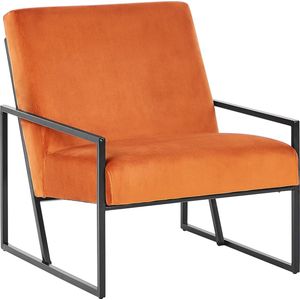 DELARY - Fauteuil - Oranje - Fluweel