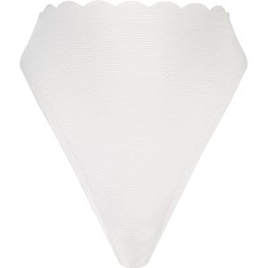 Hunkemöller Scallop High Leg High Waist Dames Bikinibroekje - Wit - Maat S