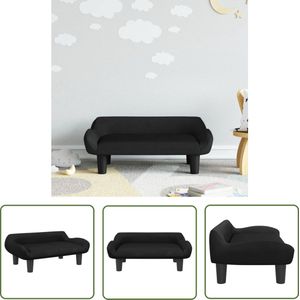 The Living Store Kinderbank 70x40x24 cm fluweel zwart - Kinderstoel - Kindermeubilair - Kids Bank - Speelhoek Meubels - Velvet Stoffen