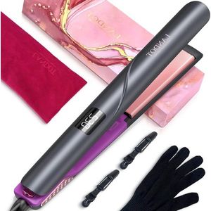 2-in-1 professionele stijltang voor krullen en stijltang - haarstyling voor gepolijst zacht en glanzend haar