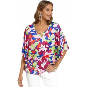 Kunstig bedrukte tuniek met vlindermouwen