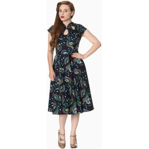 Dancing Days - PROUD PEACOCK CUT OUT Flare jurk - XS - Blauw