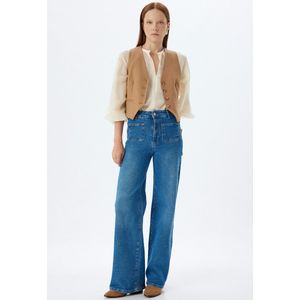 Hoge taille Brede pijpen Jeansbroek