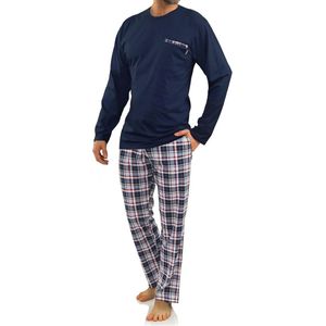 Herenpyjama van Katoen met Lange Mouwen en Broek met Zak
