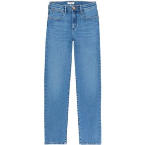 Wrangler Dames Jeans Broeken STRAIGHT regular/straight Fit Blauw 32W / 34L Volwassenen