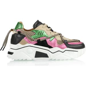 DWRS JUPITER mesh - Sneakers | Beige / Green / Pink Maat 37