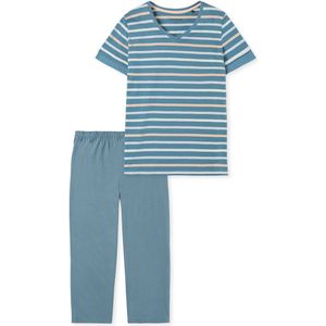 Schiesser Schlafanzug 3/4 kurzarm Dames Pyjamaset - bluegrey - Maat 2XL