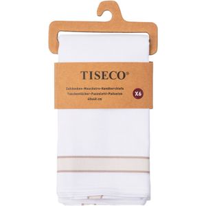 Tiseco Herenzakdoeken Alto 2 - 40x40cm - 6 Stuks - 100% Katoen - Taupe